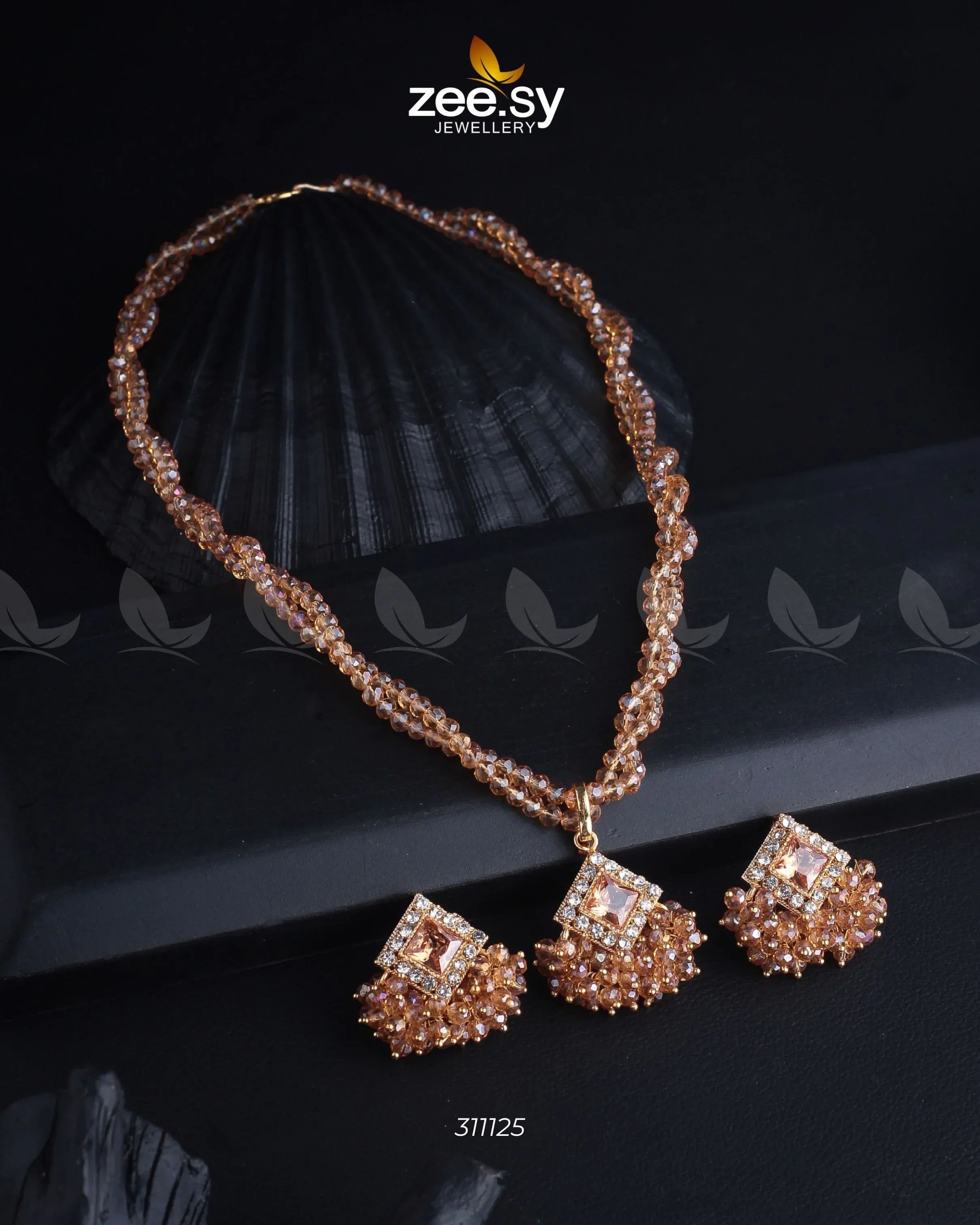 Pendant Necklace Golden Champagne - Zeesy Jewellery