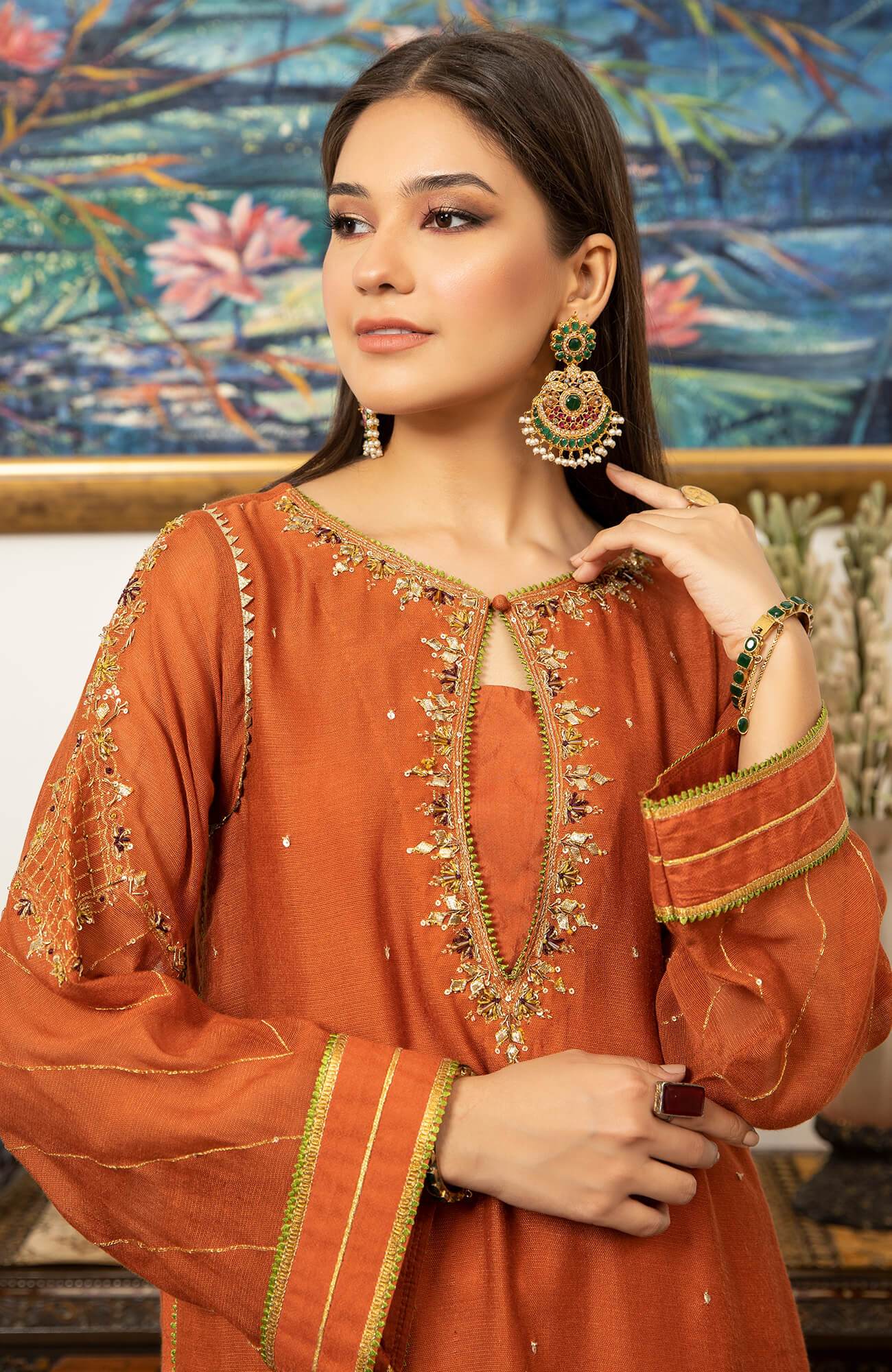 Joy Pret By Zaaviay Stitched Zoranj (Kurti Only)