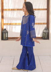 Khanak Stitched Kids-Dark Blue Gharara Suit KST 141