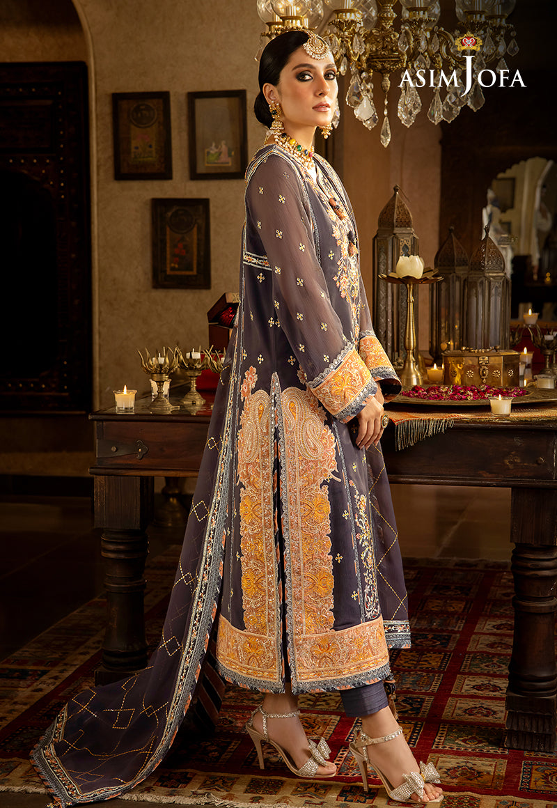 Asim Jofa Velvet Festive Ajvf-04 Embroidered Chiffon 3 Pcs
