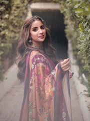 TNG Stitched 2 Piece Cotton Lawn Collection'2024-Crimson (Reddish Maroon)