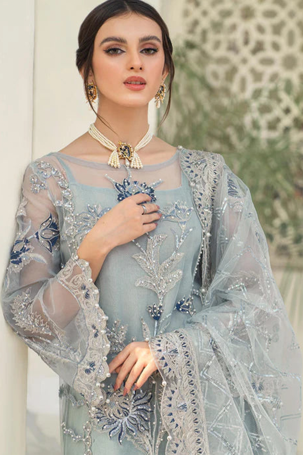 Meeral Unstitched 3 Piece Luxury Formals Pret Collection'2025-Falak - Meeral Luxe