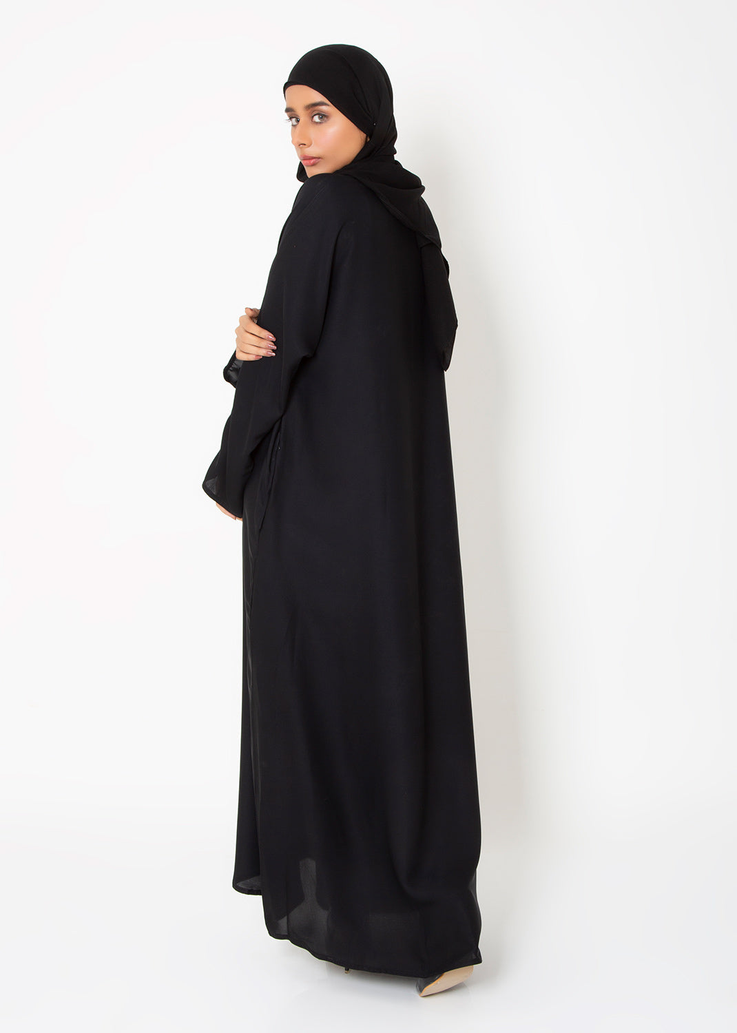 Abaya.Pk Black Basic Front-Open Abaya