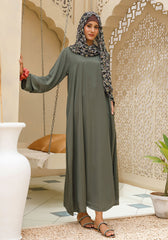 Hijabi.Pk Vintage Green Abaya