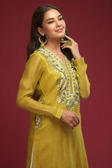 Zaaviay Pret Collection Olive Bloom (Three Piece)