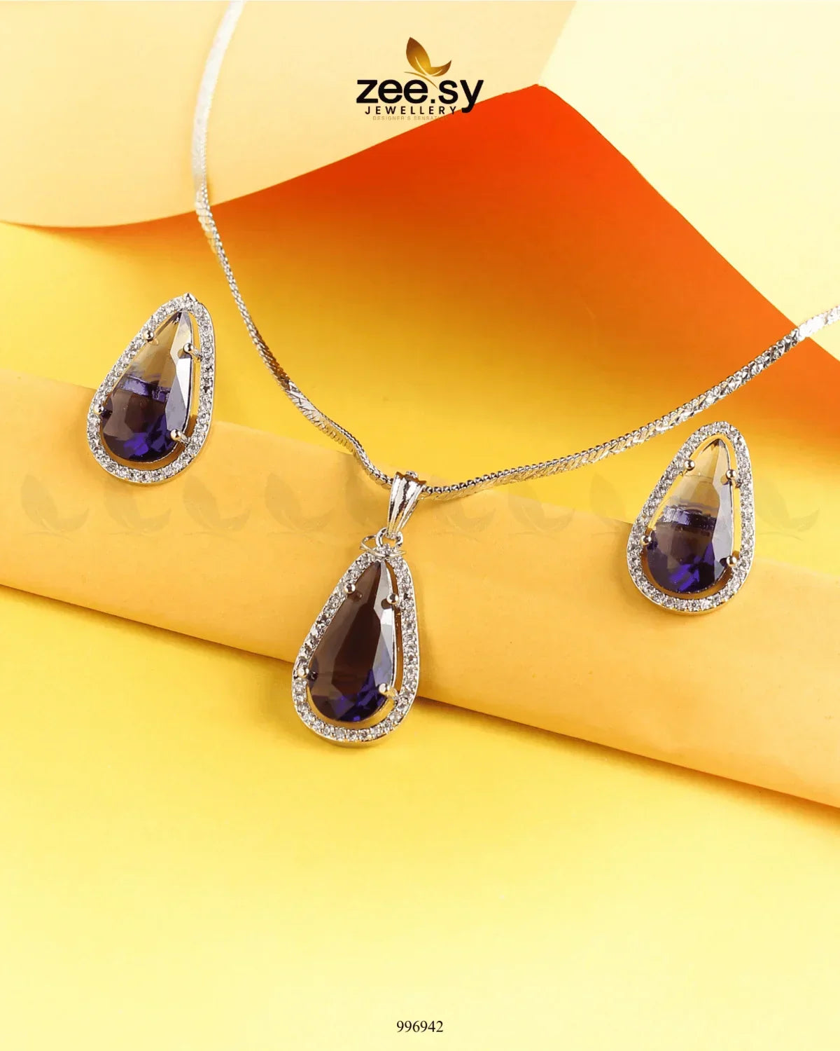 Nova Pendant Set Purple - Zeesy Jewellery