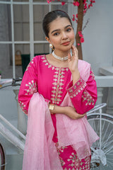 Mahroo Stitched 3 Piece Summer Collection'2025-T-EMB-001