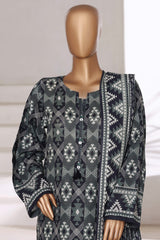 Sada Bahar Stitched 3 Piece Printed Khaddar Vol-01 Suit-KD-PR-6239-Green