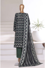 Sada Bahar Stitched 3 Piece Printed Khaddar Vol-01 Suit-KD-PR-6239-Green