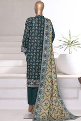 Sada Bahar Stitched 3 Piece Printed Khaddar Vol-01 Suit-KD-PR-6251-Green