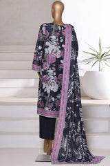 Sada Bahar Stitched 3 Piece Printed Khaddar Vol-01 Suit-KD-PR-6255-Black