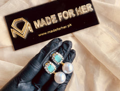 Made For Her-Pearly Rect Earings - KAHD122