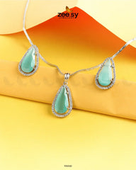 Nova Pendant Set Mint Green - Zeesy Jewellery