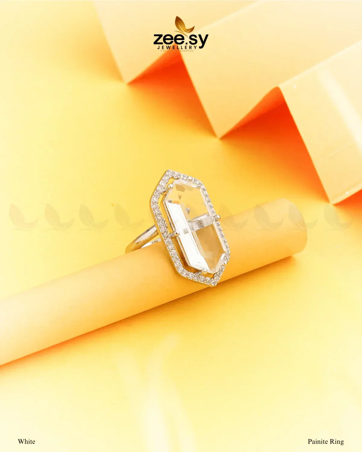 Painite Ring White - Zeesy Jewellery
