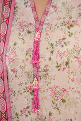 Aizal Stitched 3 Piece Printed Lawn Suit-D-644-Pink