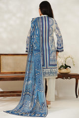 Aizal Stitched 3 Piece Printed Lawn Suit-D-648-White