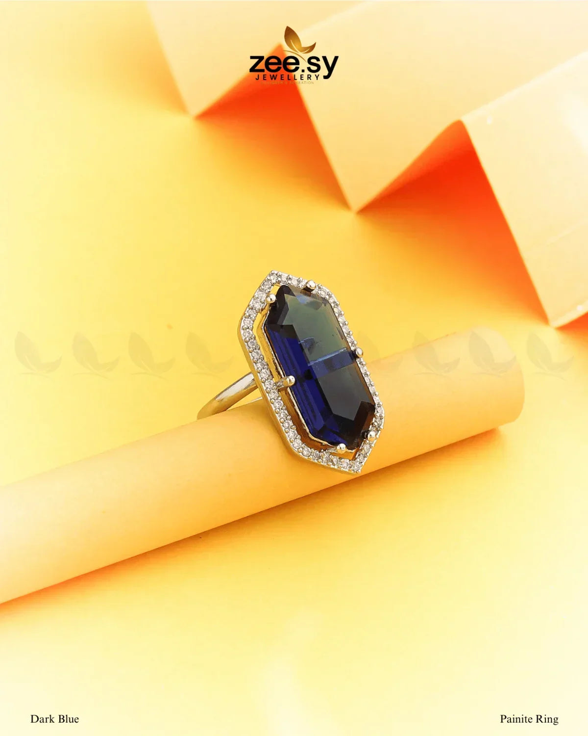 Painite Ring Dark Blue - Zeesy Jewellery