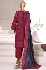 Sada Bahar Stitched 3 Piece Printed Khaddar Vol-02 Suit-KD-PR-6548-Magenta