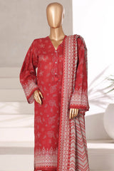 Sada Bahar Stitched 3 Piece Printed Khaddar Vol-02 Suit-KD-PR-6550-Rust