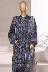 Sada Bahar Stitched 3 Piece Printed Khaddar Vol-02 Suit-KD-PR-6554-Blue