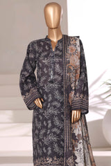 Sada Bahar Stitched 3 Piece Printed Khaddar Vol-02 Suit-KD-PR-6556-Black