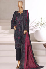 Sada Bahar Stitched 3 Piece Printed Khaddar Vol-02 Suit-KD-PR-6560-Black