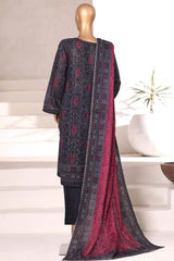 Sada Bahar Stitched 3 Piece Printed Khaddar Vol-02 Suit-KD-PR-6560-Black