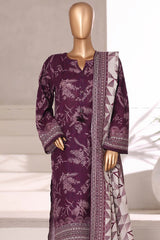Sada Bahar Stitched 3 Piece Printed Khaddar Vol-02 Suit-KD-PR-6562-Purple