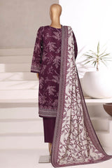 Sada Bahar Stitched 3 Piece Printed Khaddar Vol-02 Suit-KD-PR-6562-Purple