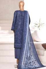 Sada Bahar Stitched 3 Piece Printed Khaddar Vol-02 Suit-KD-PR-6564-Blue