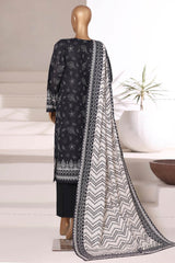 Sada Bahar Stitched 3 Piece Printed Khaddar Vol-02 Suit-KD-PR-6566-Black