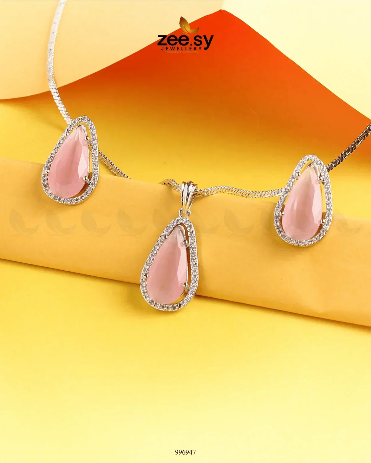 Nova Pendant Set Mint pink - Zeesy Jewellery