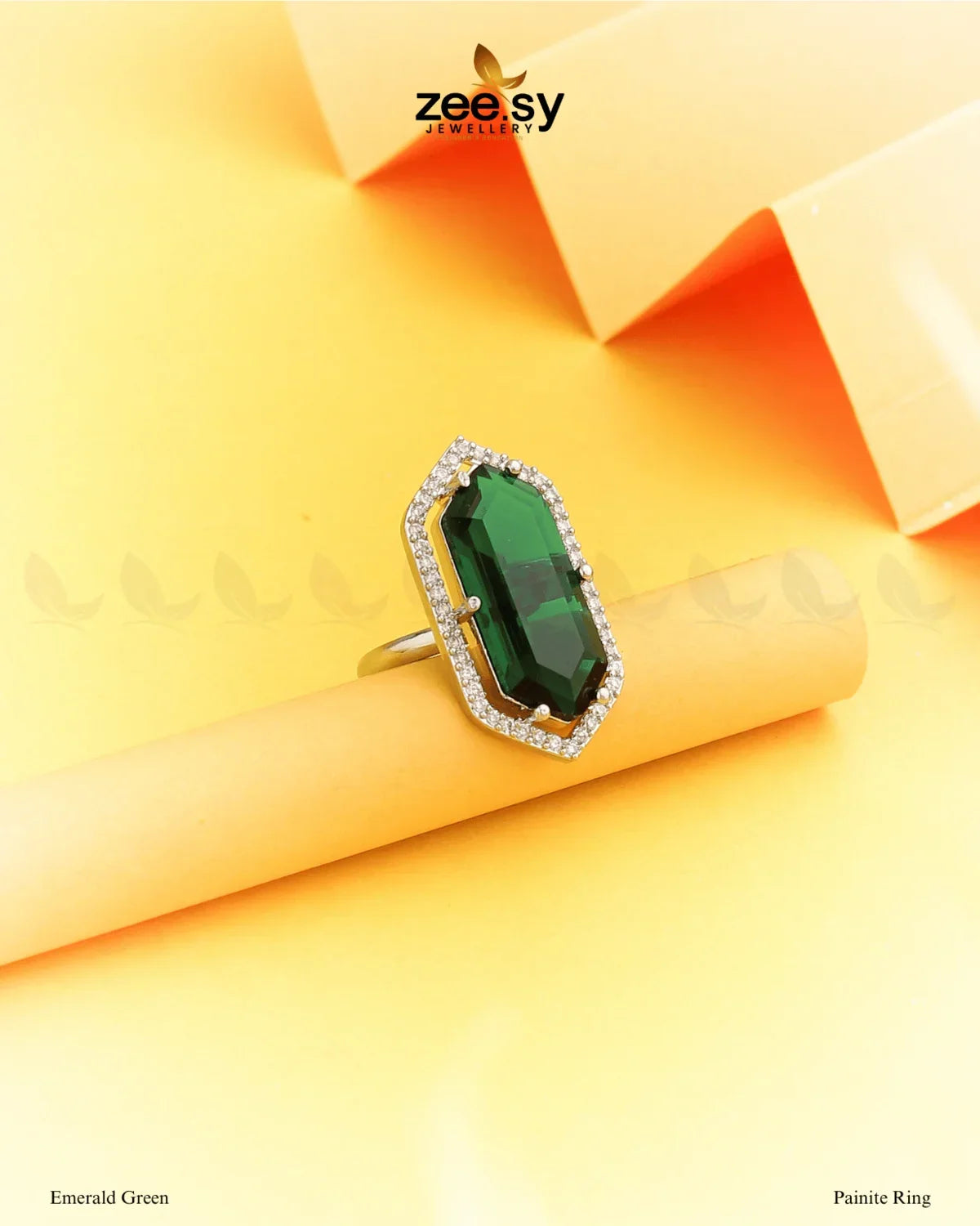 Painite Ring Emerald Green - Zeesy Jewellery
