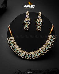 Intricate Necklace Mint Green - Zeesy Jewellery