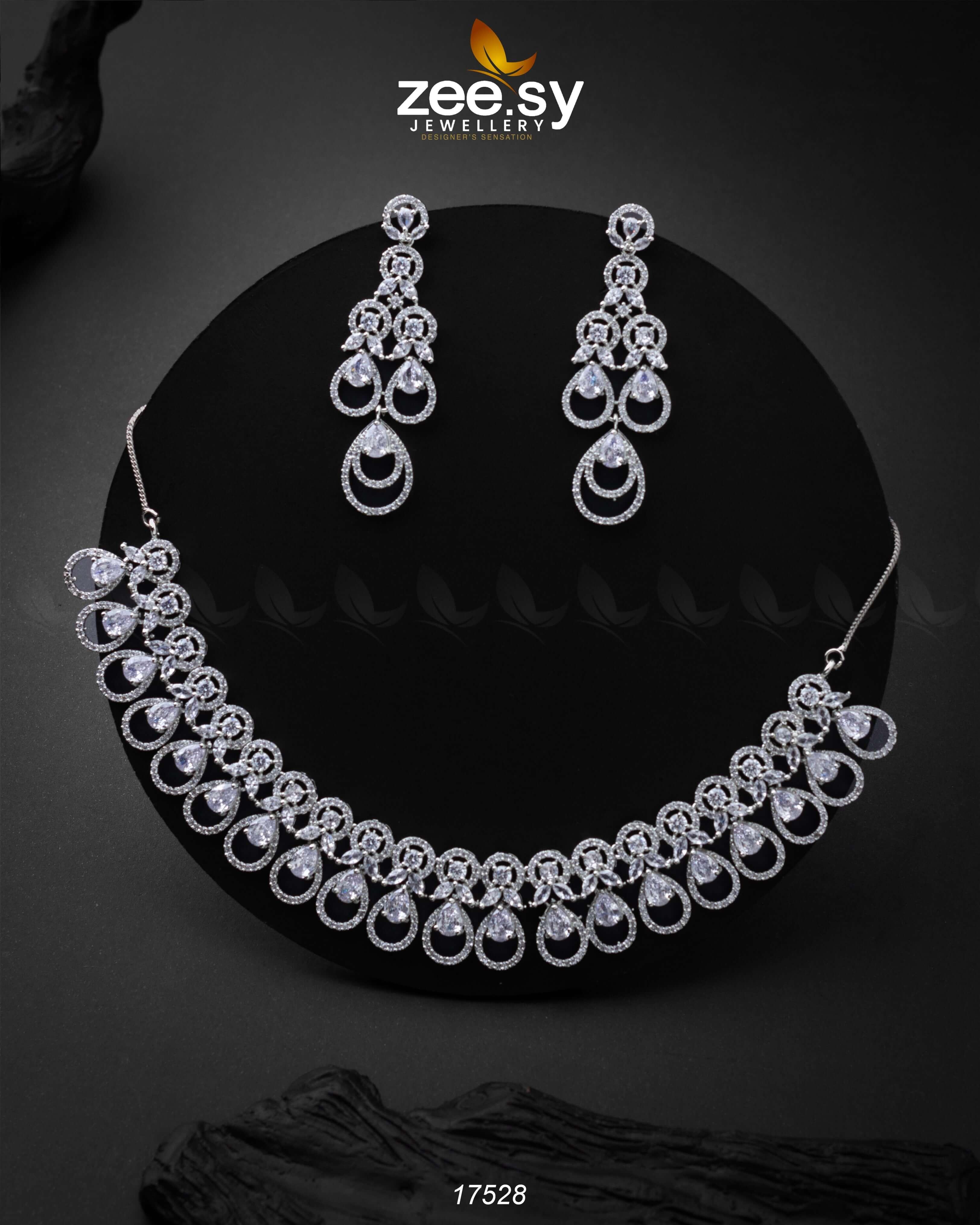 Intricate Necklace Silver White - Zeesy Jewellery