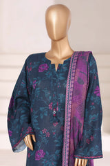 Sada Bahar Stitched 3 Piece Emb Khaddar Fall Suit-EMB-6841-Navy Blue