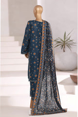 Sada Bahar Stitched 3 Piece Emb Khaddar Fall Suit-EMB-6851-Sea Green