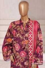 Sada Bahar Stitched 3 Piece Emb Khaddar Fall Suit-EMB-6849-Purple