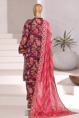 Sada Bahar Stitched 3 Piece Emb Khaddar Fall Suit-EMB-6849-Purple