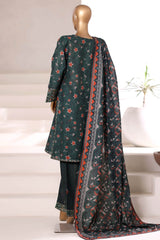 Malika By Sada Bahar Stitched 3 Piece Khaddar Vol-02 Collection'2025-MK-6868-Bottle Green