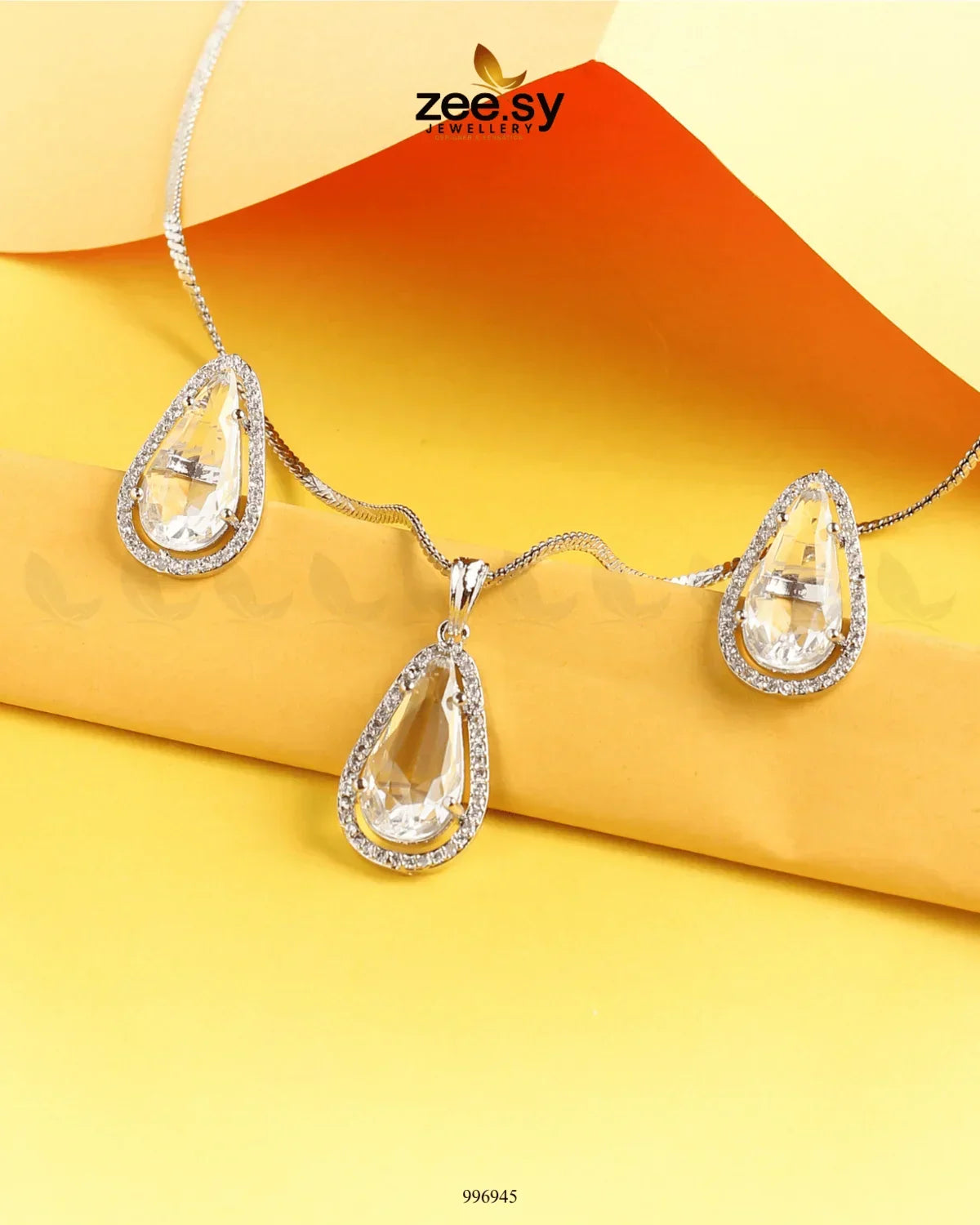 Nova Pendant Set White - Zeesy Jewellery