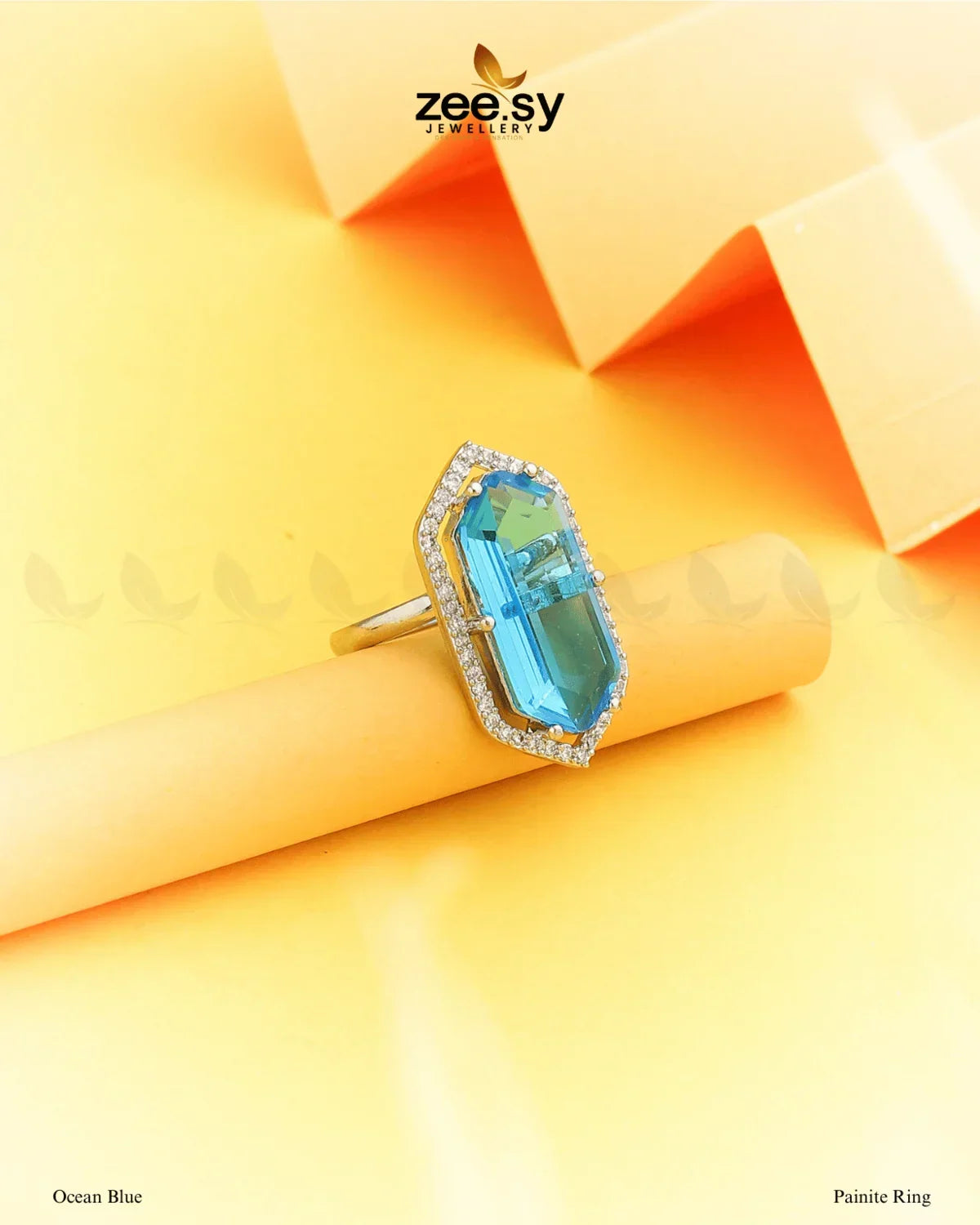 Painite Ring Ocean Blue - Zeesy Jewellery