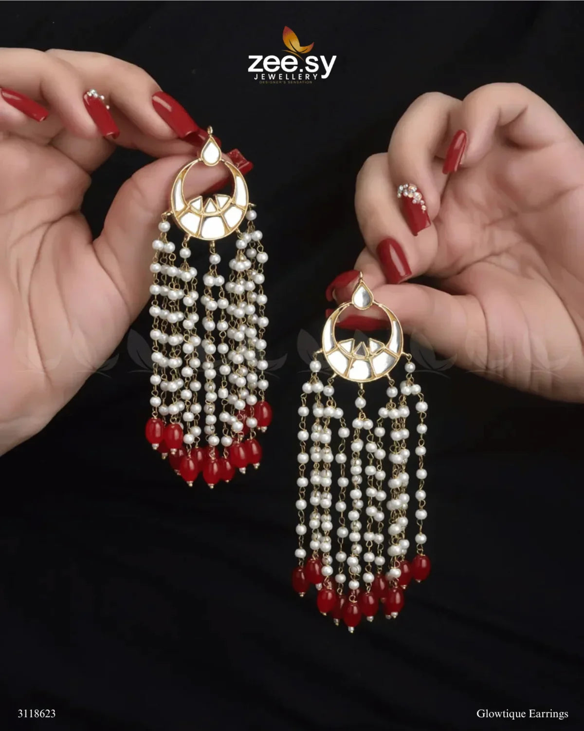 Glowtique Earrings Red - Zeesy Jewellery