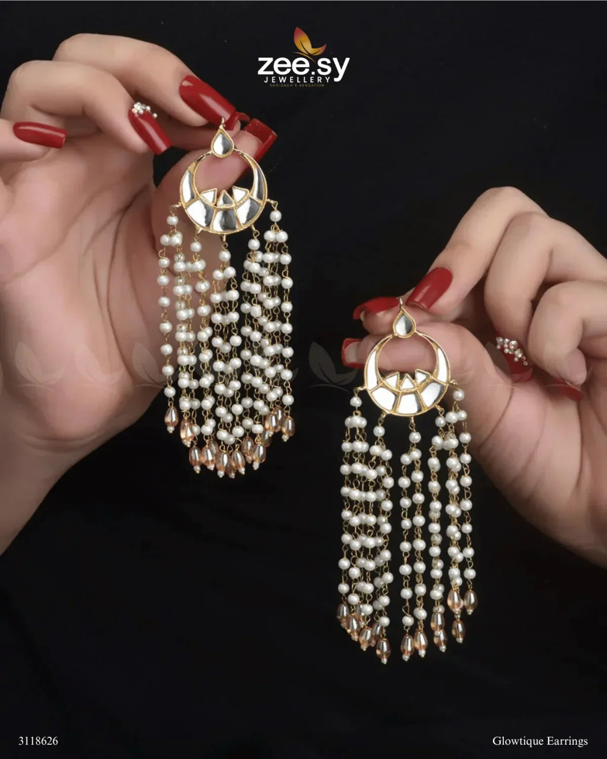 Glowtique Earrings Champagne - Zeesy Jewellery