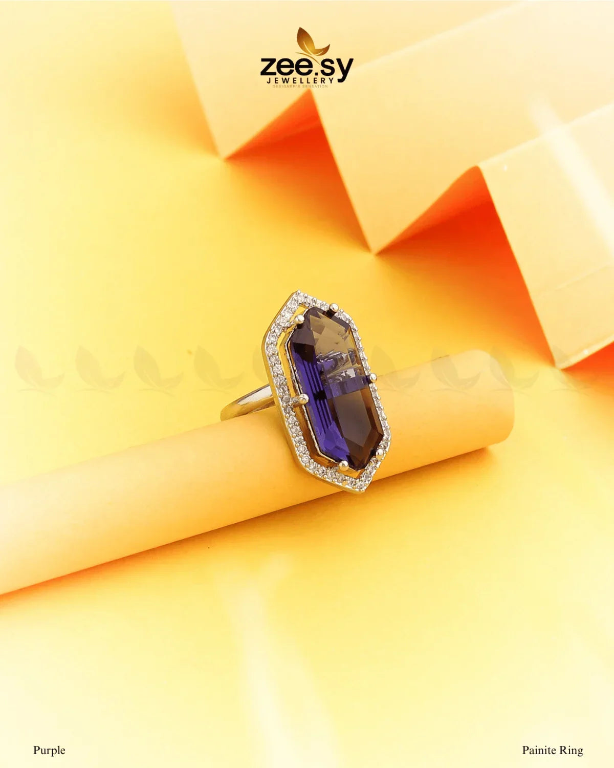 Painite Ring Purple - Zeesy Jewellery