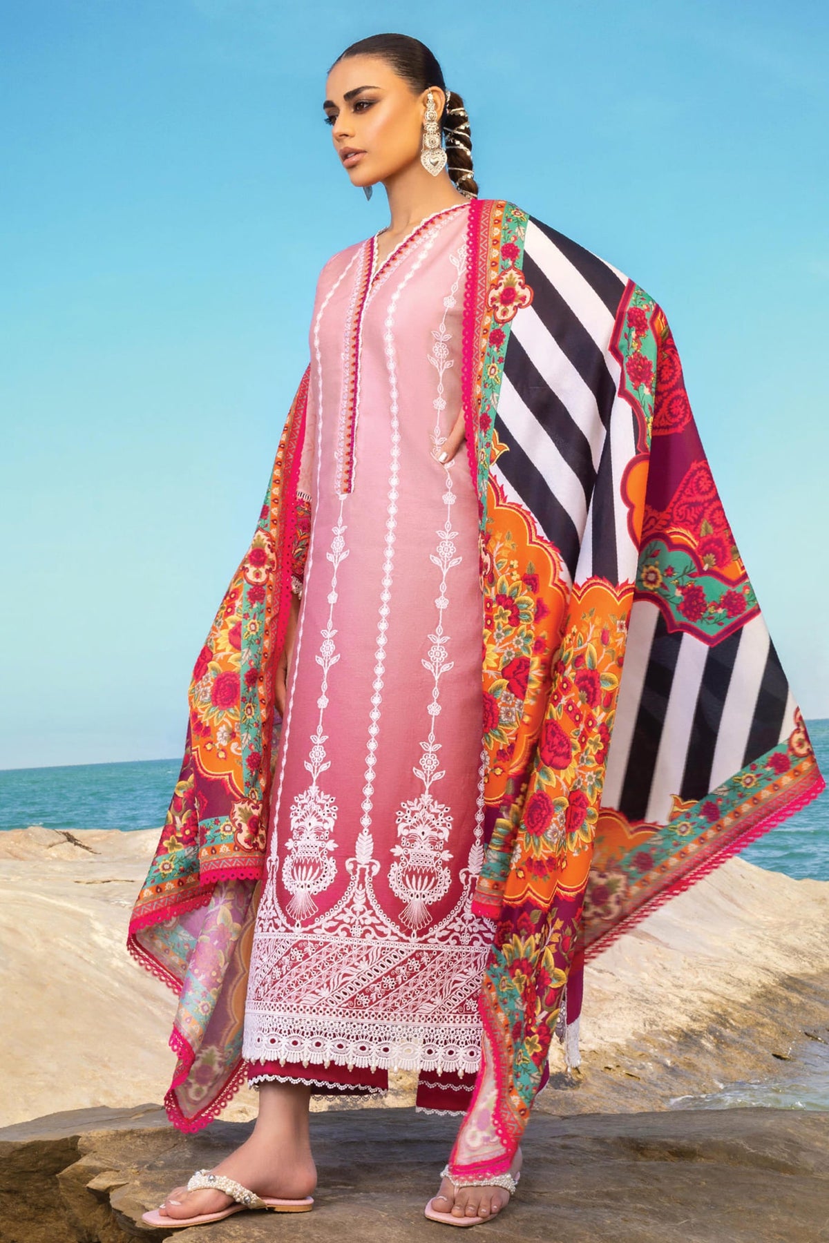 Zainab Chottani Unstitched 3 Piece Luxury Chikankari Lawn Collection'2023-ZC-06-A