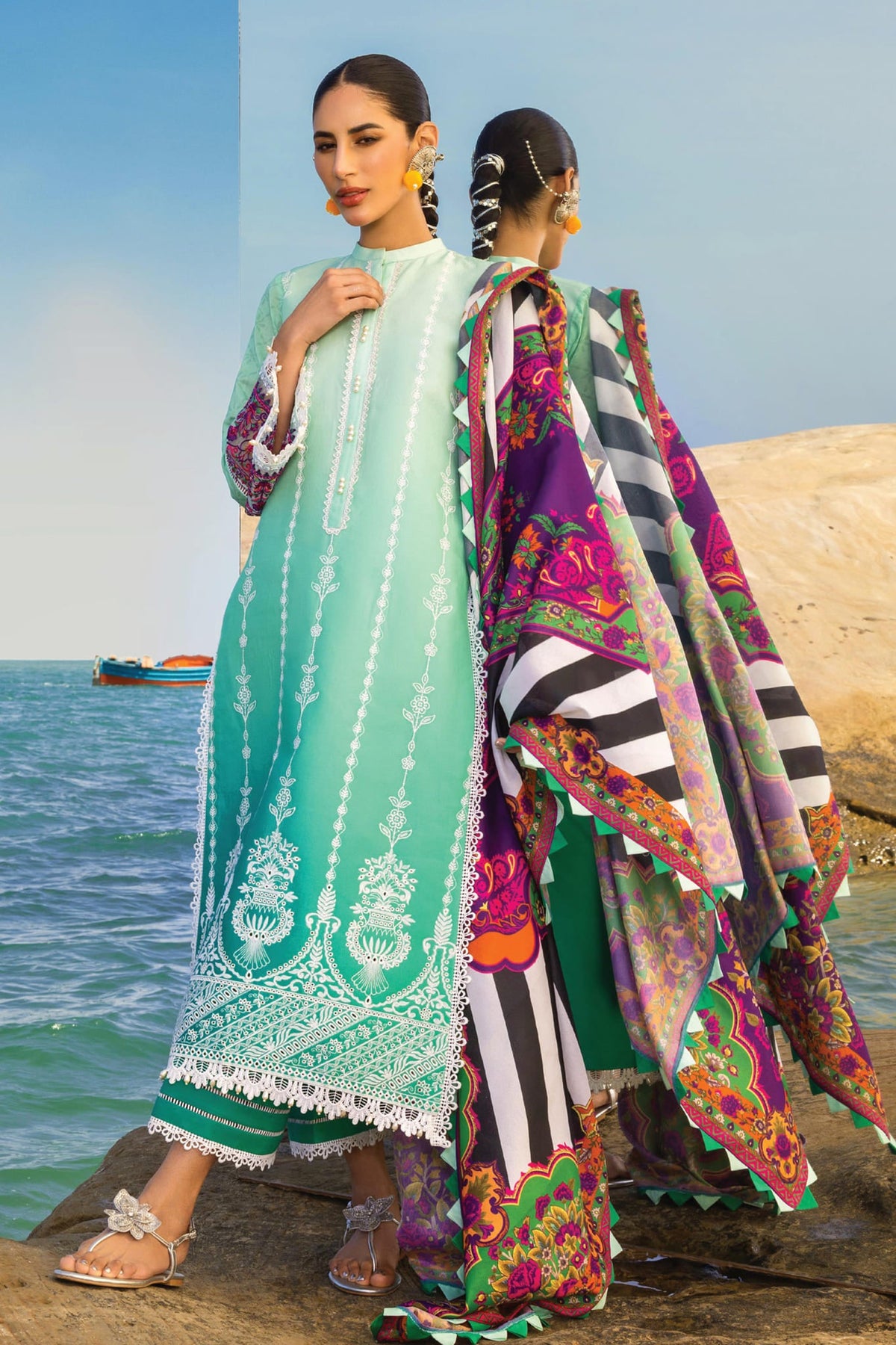 Zainab Chottani Unstitched 3 Piece Luxury Chikankari Lawn Collection'2023-ZC-06-B