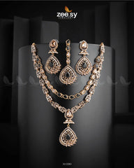 Zinnia Necklace Sets Golden Black - Zeesy Jewellery