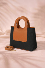 Fineur Halo Jute Shoulder Bag - Black