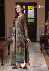 Asim Jofa Rania Pre-Winter '23 Ajrw-09 Designers Stitched Embroidered Premium Winter Cotton 3 Pcs